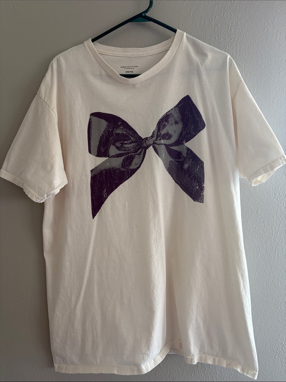 Urban Outfitters White Graphic Bow Tee